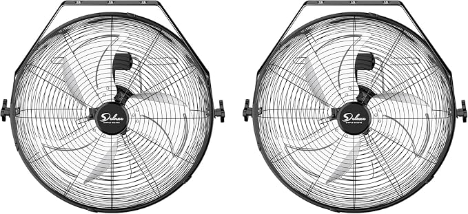 Simple Deluxe 18 Inch Industrial Wall Mount, Max 4200 CFM 3 Speed Commercial Ventilation Metal Fan for Warehouse, Greenhouse, Workshop, Patio, Factory and Basement - High Velocity