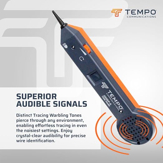 TEMPO 200EP-G Professional Wire Tracer Probe with Headset Jack, Flashlight, LED, Conductive Tip, Wire Toner & Cable Tracer