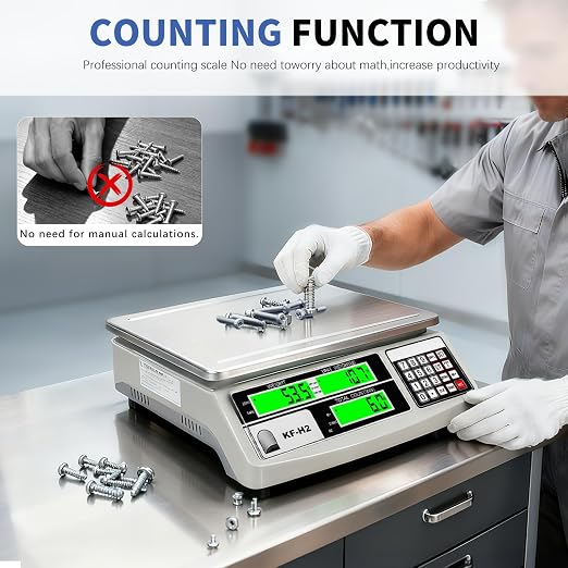 MEIYA Industrial Counting Scale, 30kg/0.5g Digital Coin Scale for Coin, Parts, High Precision Electronic Gram Scale with RS232 Port for Connecting Computer or Printer,kg/g/lb Switching, LCD Display
