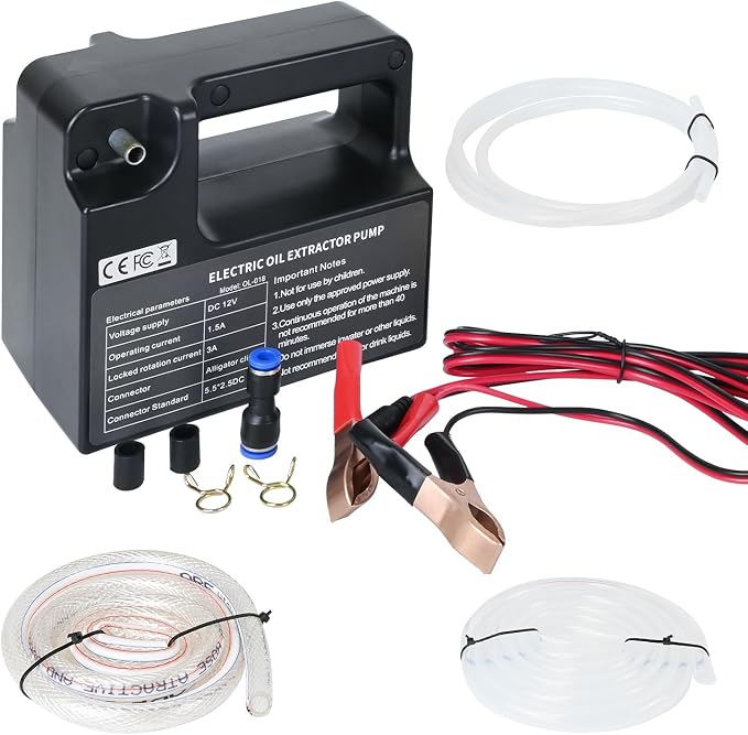 Oil Transfer Pump 12V Oil Extractor Pump for Engine Oil Change, Self-Priming Fluid Transfer Pump for Motor Oil, Gear Oil, Transmission Fluid for Boats, Automobiles, Motorcycles, ATVs, RVs, Trucks