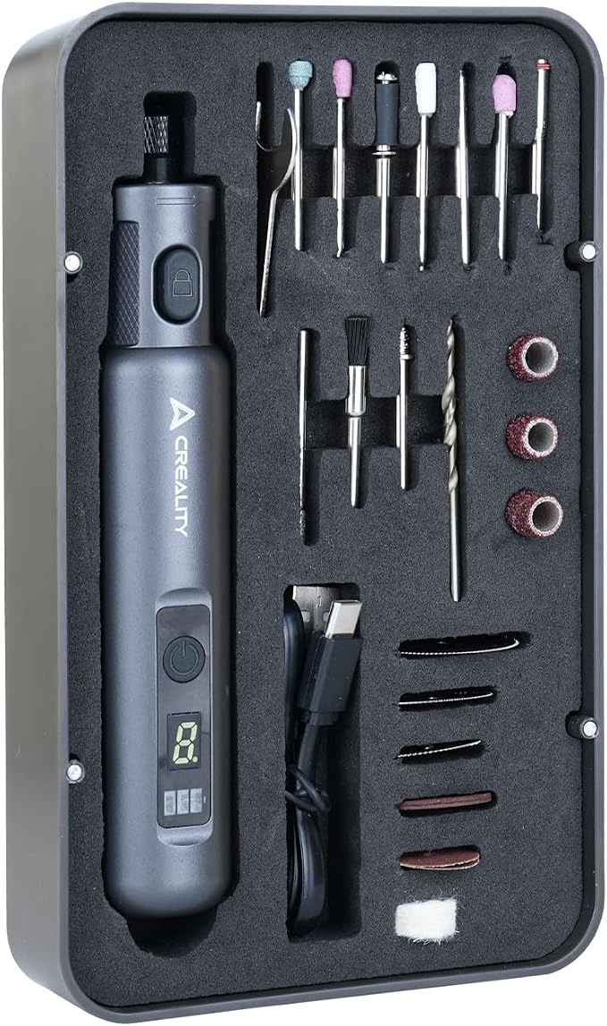 Creality Cordless Rotary Tool Kit, Multi-Functional 6 Variable, High Speeds Max 18000 RPM, 1500mAh Long Battery Life, Cordless Handheld, Portable Storage