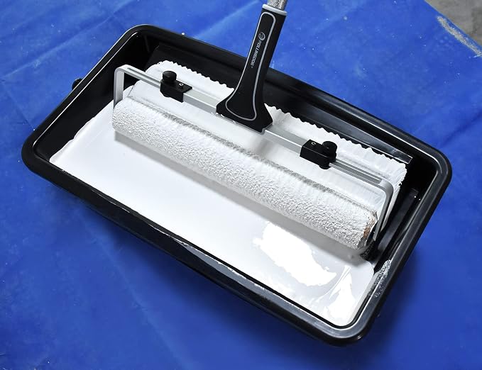 ROLLINGDOG 5PC 18 Inch Paint Roller Kit -18 Paint Tray, Wide Paint Roller 18 Inch Kit, Microfiber Roller Sleeves(Pack of 3)