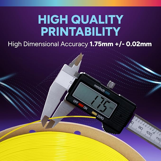 OVERTURE High Speed TPU 95A Flexible 3D Printer Filament 1.75mm | High Elasticity & Durability Filament,1kg Spool(2.2lbs),Fit Most FDM Printer(HS TPU Neon Yellow)