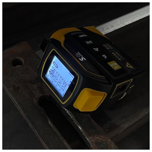 4-in-1 Laser Tape Measure with Laser Level Crosshairs | 130ft/40m Laser Distance + 16ft/5m AutoLock Tape | Backlit LCD Display (Ft/Inch/M/mm & Fractions) | for DIY, Construction, Interior Design