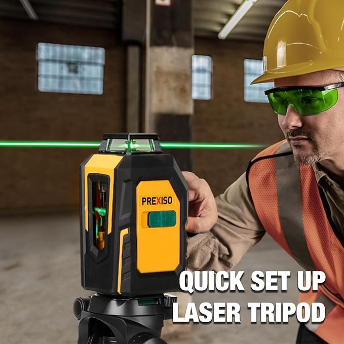 PREXISO 2-in-1 Digital Tape Measure 16Ft & PREXISO 360° Laser Level with Tripod, 100Ft Self Leveling
