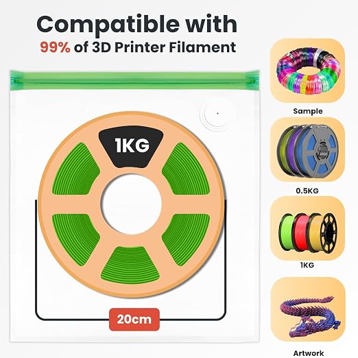 3D Printer Filament Storage Bags – Vacuum, Moisture-Proof & Dustproof, Humidity Resistant, Reusable (13 x 15 Inches, 30 Bags Only)
