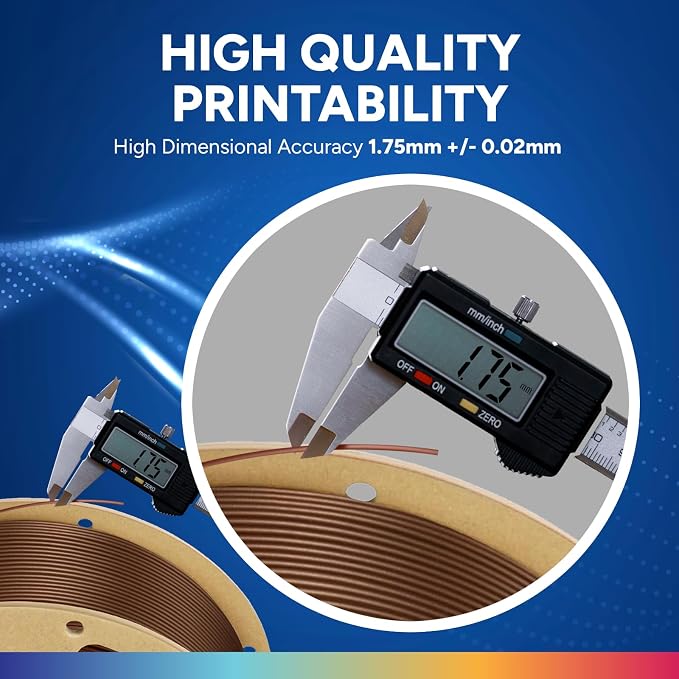 OVERTURE PLA Plus (PLA+) Filament 1.75mm, Stronger & More Durable, Professional Toughness 3D Printer Filament 1kg (2.2lbs), High Precision +/- 0.02mm, Tangle-Free (Bronze)