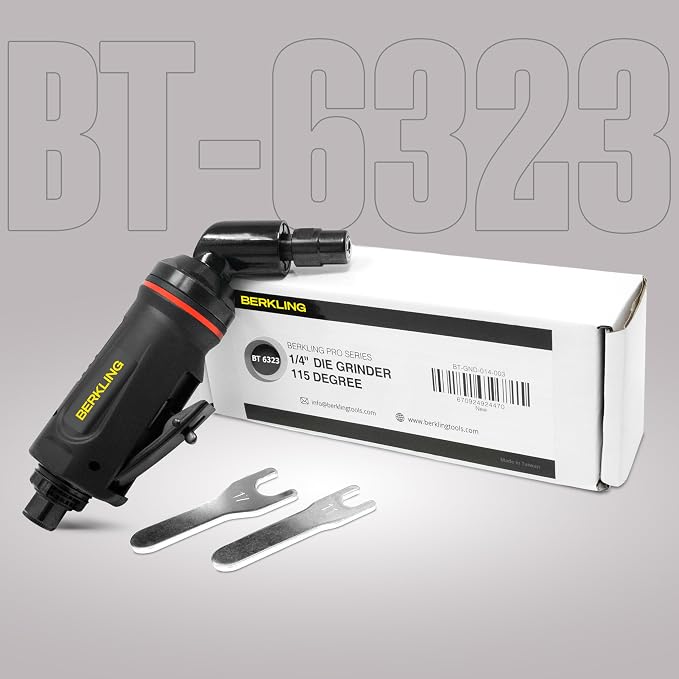 BT 6323 1/4" 115 Degree Angle Air Die Grinder – Professional-Grade Heavy-Duty Pneumatic Grinder with Variable Speed Control for Precision Grinding, Polishing & Sanding
