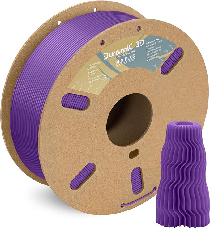 DURAMIC 3D PLA+ Printer Filament 1.75mm PLA Plus Neatly 2Kg Spool(2.2lbs) | PLA Pro Tougher and Stronger, Dimensional Accuracy Probability +/- 0.02mm Purple
