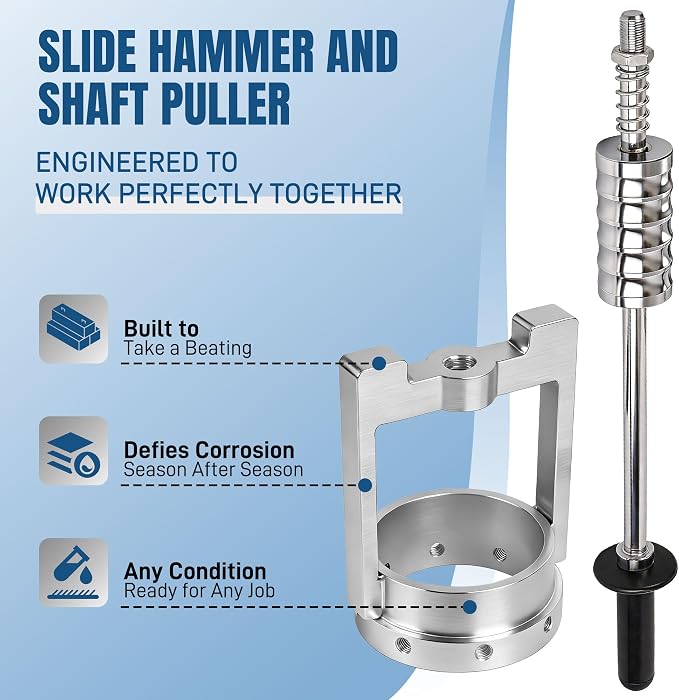 3.75'' CV Axle Removal Tool fit Reinforced Sliding Hammer Axle Shaft Puller Tool with 8 Bolts, for Cars, Trucks, ATV,UTV