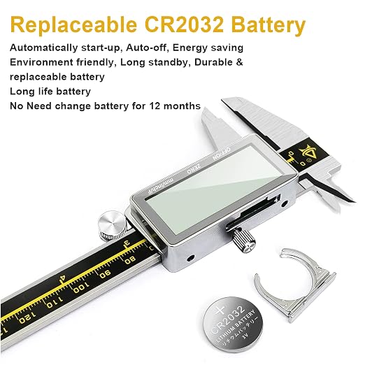 Digital Caliper,ACEMETER 0-6" Vernier Calipers Measuring Tool-Electronic Micrometer with Large LCD Screen,Metal Metric Measure Caliper for Engineer Carpenter,Auto-Off Feature,Inch/Fraction/Millimeter