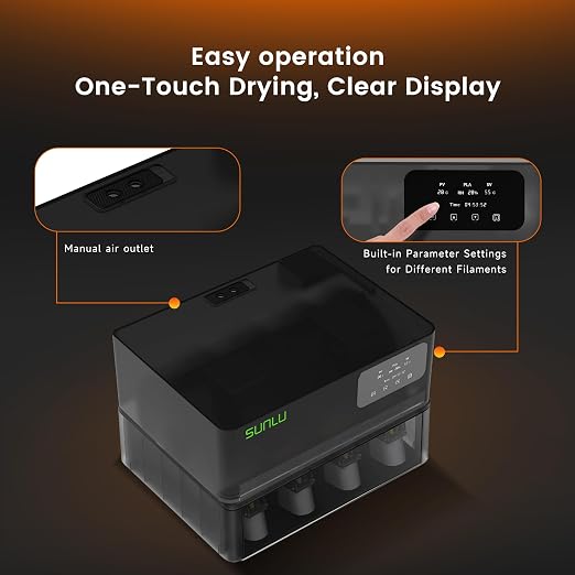 Sunlu AMS Heater Upgrade for Bambu Lab AMS Gen 1, Active Filament Dryer Attachment, Enables Drying While Printing, Prevents Wet Filament & Clogs, 70℃ Fast Heating, Easy Install (AMS Not Included)