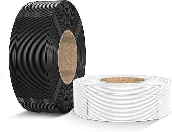 Inslogic PETG Pro Pre-Dried 3D Printer Filament 1.75 mm, High-Speed PETG Filament, Stronger Toughness, Refill (4.4lbs), Dimensional Accuracy +/- 0.02 mm, Compatible with FDM Printers, Black+White