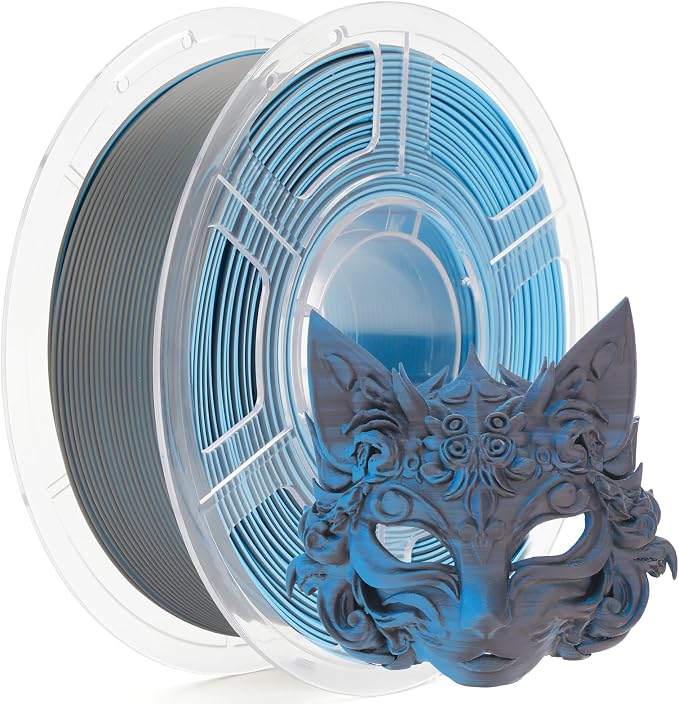 iSANMATE Matte Dual Color PLA Filament 30-300mm/s 2-in-1 Color Rainbow Filament Fast Color Change Filament by Angle 3D Printing 1.75MM 1KG Fit for Bambu Lab 3D Printers,AMS,AMSLite(Black Blue)
