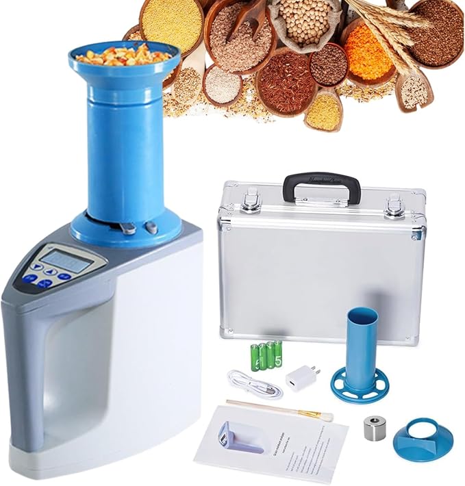 Grain Moisture Tester, 24 Types Grain Moisture Meter, VQP Digital Crop Corn Moisture Tester Analyzer, 3-35% Range, LCD Display for Rice Barley Wheat Soybean