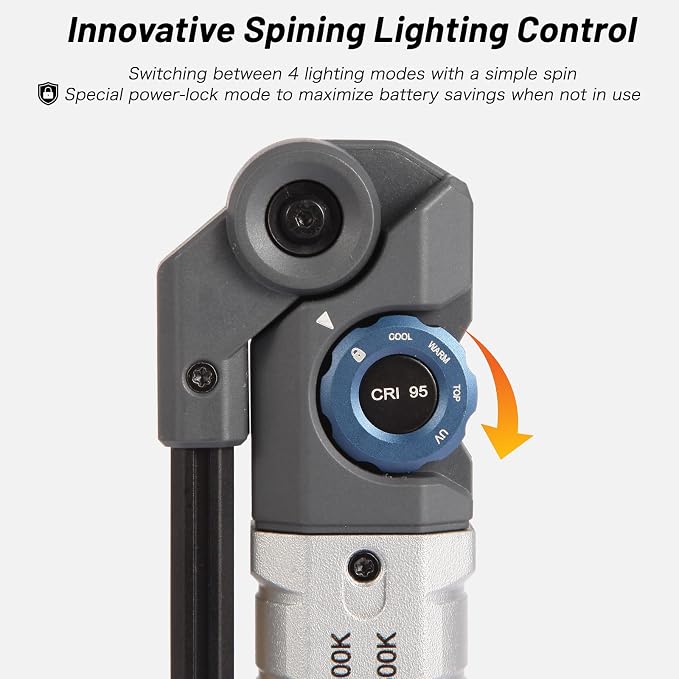 NextLED NT-7885M Ultimate Folding 1500 Lumen Multi-Function LED Rechargeable Work Light with CRI 95 Rating, Dual Color Temperatures, for Auto Detailing, Color Match, Mechanic Repair, HVAC Inspection
