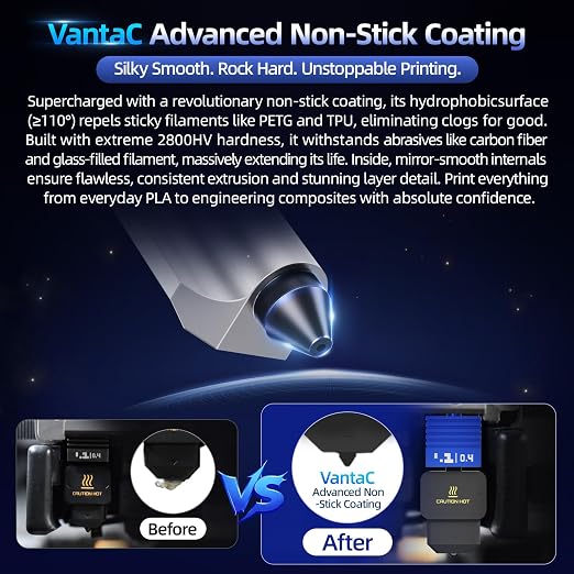2Pack BIQU Panda Juicer SFC Hotend Print Head Kit for Bambu-Lab H2D/H2S/H2C/A1/A1 Mini Upgrade Standard Flow High Temperature Hot End 0.4mm VantaC Coating Hardened Steel Nozzle with 5PCS Silicone Sock