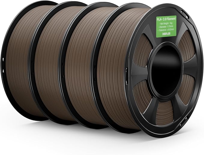 PLA+ 2.0 Filament 1.75mm, 3D Printer Filament, Upgrade PLA Plus 3D Printer Filament, High Speed PLA+ Filament for Most FDM 3D Printer, Brown 4kg