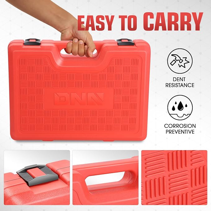 DNA Motoring 24pcs Front Wheel Bearing Press kit, Bearing Puller Tools Wheel Drive Bearing Removal Tool Kit with Sliding Screws Universal Bushings Sleeves Storage Case, TOOLS-00715