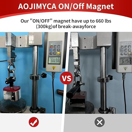 Multi-Functional ON/Off Magnet, 660 LB Magnetic Welding Square Base, Suitable for Lifting and handling, Fixture Welding kit, Metal screening, Metal Salvage