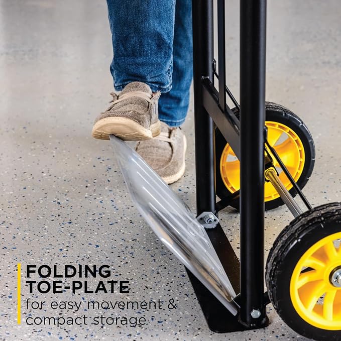 Gorilla 400 lb Capacity Steel Hand Truck, Telescoping Handle, Patented Trailer Locks, 8" No-Flat Wheels, Heavy-Duty Black Hand Truck