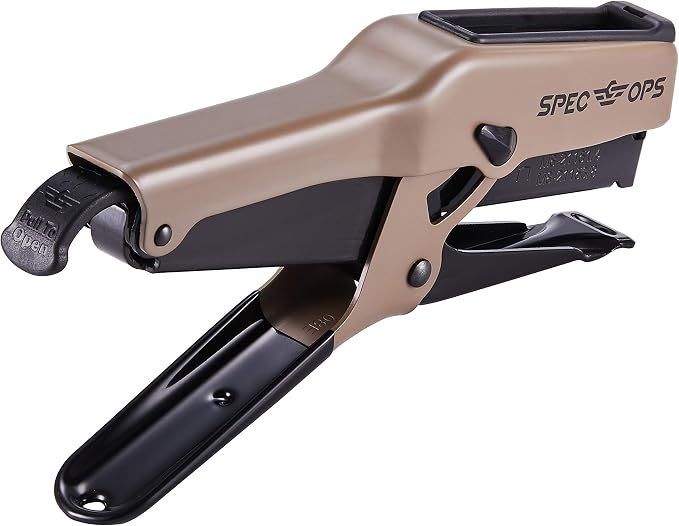 Spec Ops Tools Heavy Duty Plier Stapler for Packaging, Compatible with 3/8" and 1/4" Leg Length Staples, 45 Sheet Capacity, All-Metal