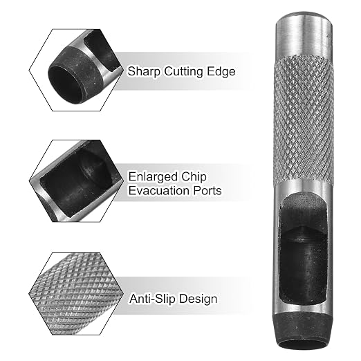 HARFINGTON 2pcs Leather Round Hole Punch, 13mm Hollow Hole Puncher Cutter Carbon Steel Circle Hole Punching Cutting Tool for Belt/DIY Leather Craft