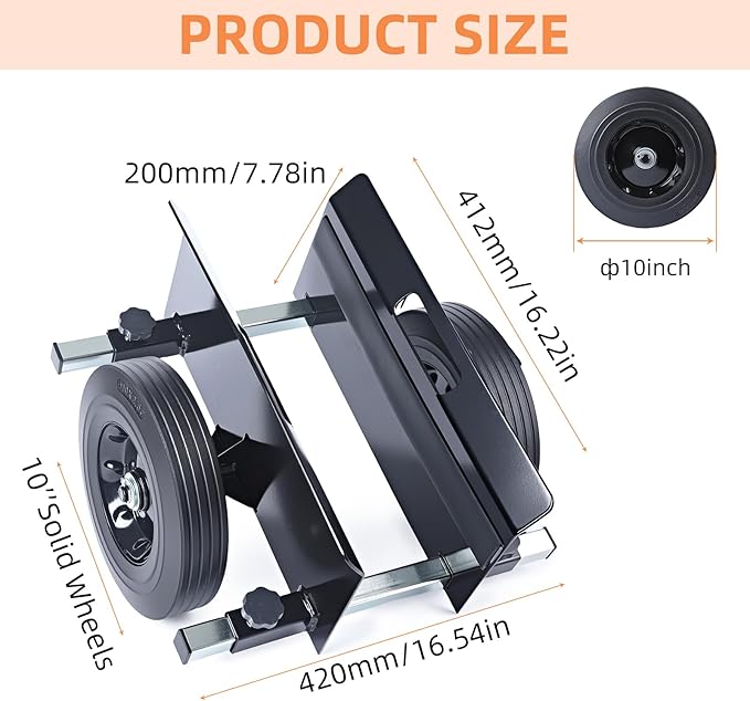 Heavy Duty Panel Dolly 1100LBS Capacity Door Cart with 10" Solid Rubber Wheels,Adjustable Clamp Panel Cart with Handle, All Terrain Slab Dolly for Drywall Sheet Heavy Material-Black
