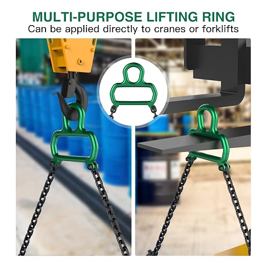Chain Drum Lifter for 55 Gallon Drums, 2200 lbs Capacity, Enhanced | Automatic Grip Locking • OSHA-Compliant Lifting Design • Heavy-Duty Alloy Construction • Industrial Material Handling