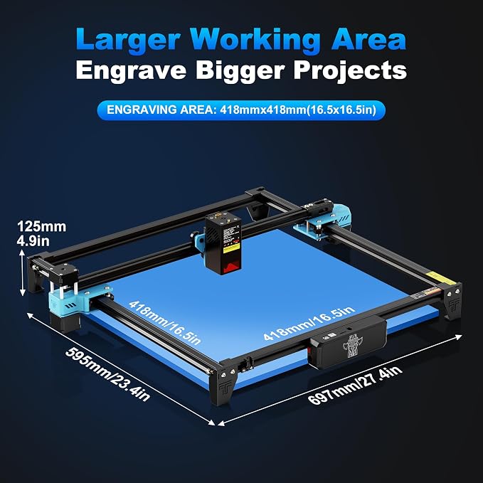 Twotrees TTS-20 Pro Laser Engraver, 20000mW Laser Engraver Machine and Cutter, Ideal for DIY Laser Engraving Projects. Processes Wood, Metal, Acrylic, and Glass 27.4-inch × 23.4-inch Laser Cutter