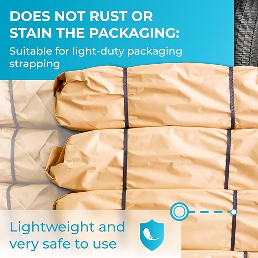IDL Packaging Refill for Portable 1/2" Polypropylene (PP) Strapping Kits - 1/2" x 200' Polypropylene Strapping Coil with 600 lbs Break Strength and 100 of 1/2" Open Seals