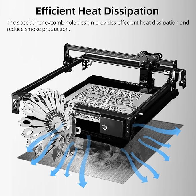 UniTak3D Honeycomb Laser Bed 300 x300 mm Working Table for S1/RAY5 Engraver,Fast Heat Dissipation and Desktop Protection with Aluminium Plate(Working Area:10.245x10.24in)