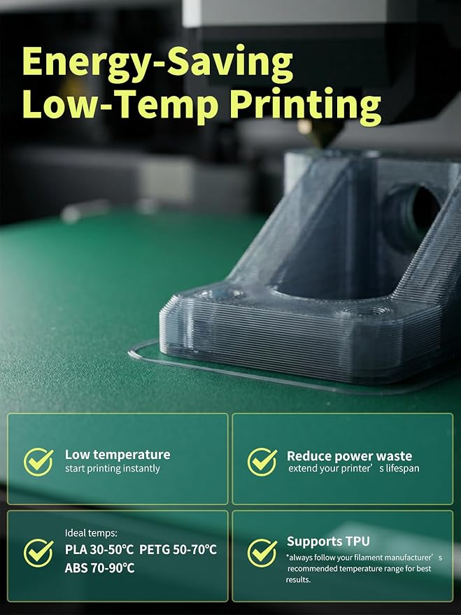 Upgrade Green Cold Build Plate for Voron 0.1/0.2 V0 3D Printer 125x125MM Double-Sided Cool Plate Low Temperature Print Removable Surface Platform