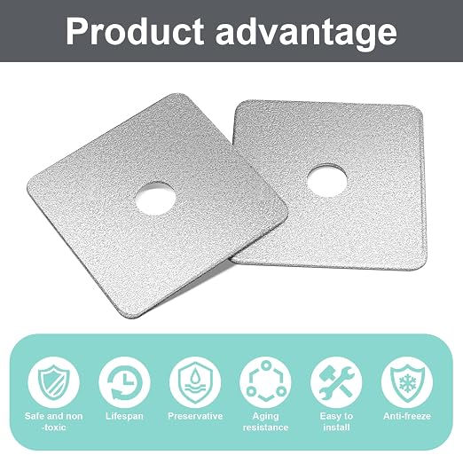 Yaocom 1 Pcs 5/8"(ID) x1/8"x3"x3" Square Washers Heavy Duty Galvanized Steel Gasket Flat Washers Nut Fastener Hardware Flat Pad (80mm)