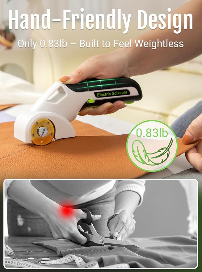 2026 NEW 4V Cordless Electric Cutting Tools, Cardboard Cutter with 2 Titanium Metal Blade Accessories, Safety Lock, Rotary Cutter for Cardboard, Box Cutter - Mist White