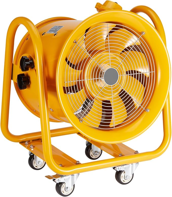 VEVOR Explosion Proof Fan 16 Inch, 350W 4240CFM, Industrial Portable Ventilator Blower/Exhaust with 9.8ft Light Cord -No Plug