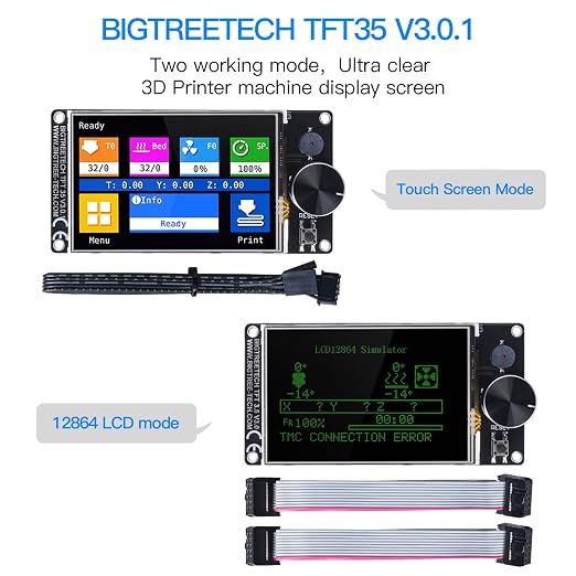 BIGTREETECH TFT35 V3.0.1 Touch Screen Display with Two Working Modes Smart Controller Panel Compatible with LCD12864 WiFi for Octopus V1.1/ SKR V1.4 Turbo/SKR 3/Manta M4P/M5P SKR 3 Ender 3 3D Printer