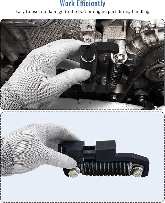 5460 Belt Tension Spring Compressor Tool Compatible with Buick Chevrolet Cadillac Kia Hyundai, etc., Serpentine Belt Tensioner Removal Tool for Replacing Engine Drive Belts, Tensioner Pulleys