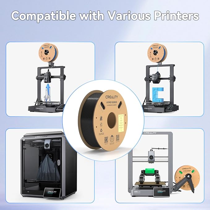 Creality Hyper PETG Filament 4KG, High Speed 30-600mm/s 3D Printer Filament PETG, No Stringing Good Layer Adhesion Fit Various 3D Printers