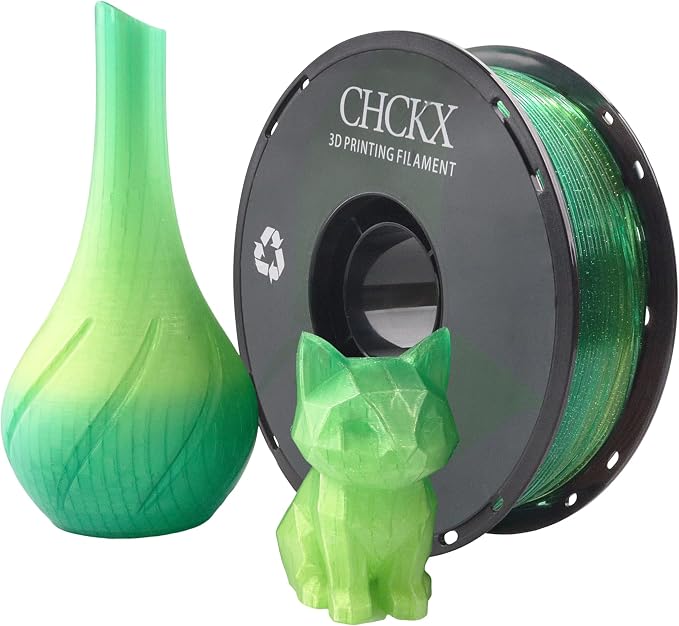 Crystal Rainbow PLA 3D Printer Filament, Dimensional Accuracy +/- 0.02 mm, 1kg (2.2lbs), 1.75 mm, Rainbow Forest