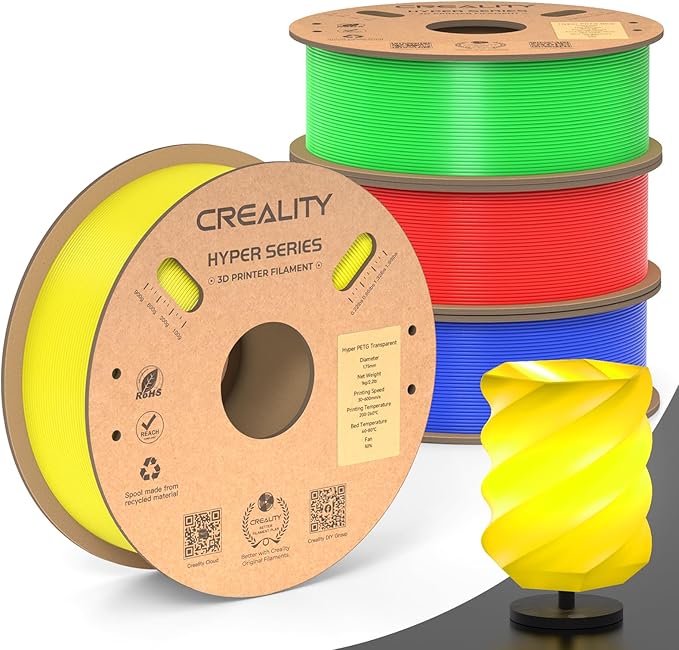 Creality Hyper PETG Filament 4KG, High Speed 30-600mm/s 3D Printer Filament PETG, No Stringing Good Layer Adhesion Fit Various 3D Printers
