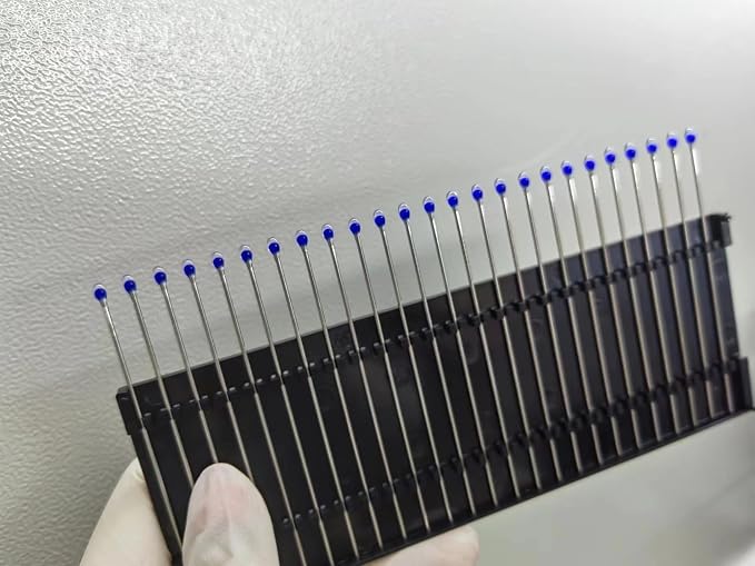 ESD Professional Stainless Steel Gel Swab Sticks for Cleaning Camera Lenses, sensors, PCB, SMT, semiconductors and Electrostatic Sensitive Equipment. (Blue-100Packs, High Viscosity)