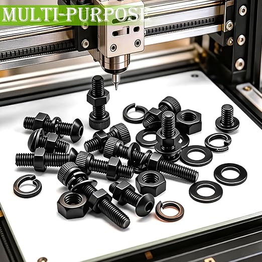 mxuteuk M2 Screws Assortment,M2 x 4/6/8/10/12/16/20mm Hex Socket Head Cap Screws Bolts Nuts Kit, 520PCS 12.9 Grade Alloy Steel Assorted Screws Small Metric Screws Suitable for 3D Printer DIY