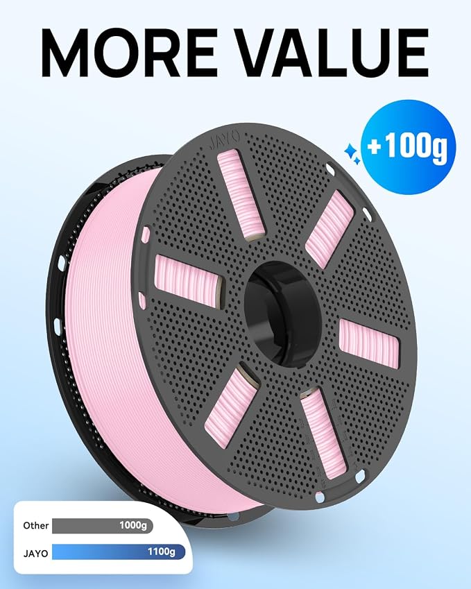 JAYO Orange PLA 3D Printer Filament 1.75mm, 1.1kg Reusable Spool | ±0.02mm Accuracy, Neatly Wound, Vacuum Sealed, Smooth Extrusion, Fit Most FDM 3D Printer