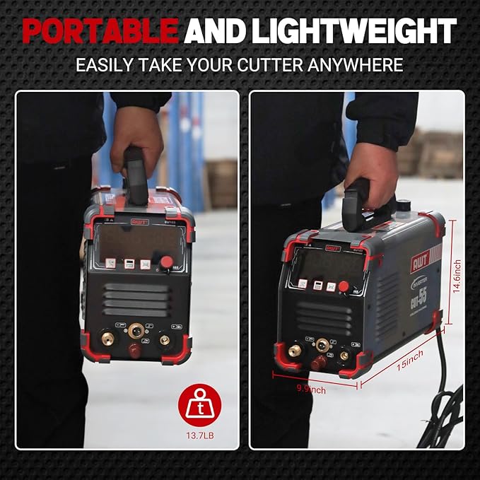 AWT Plasma Cutter,Large LED Display Cutter Machine 55Amps with Non-Touch Pilot Arc,110/220V Dual VoltagePlasma Cutting Machine,IGBT Inverter Air Sensor Technology&2T/4T,Max Cut 3/4"Plate/Mesh Cutting