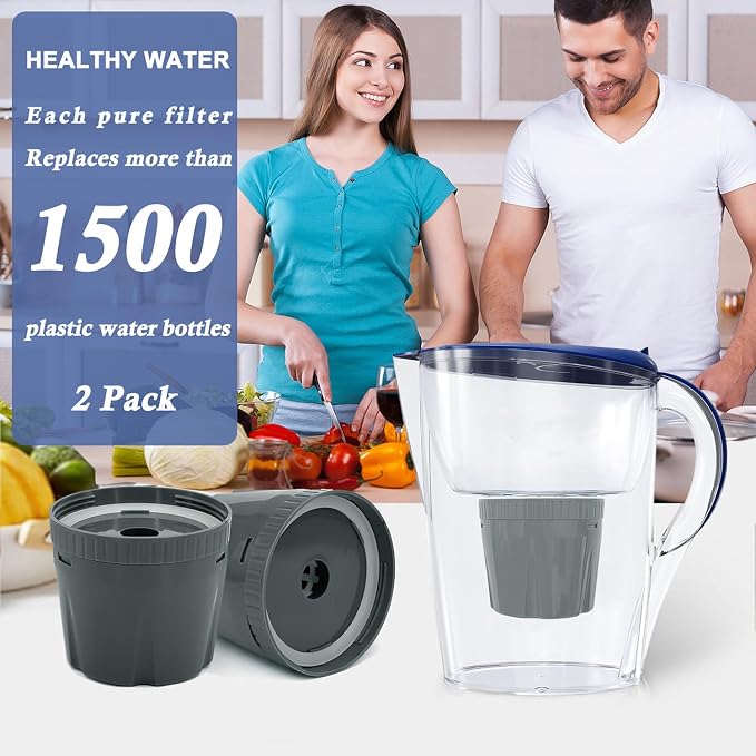 Replacement Water Filter Compatible For Epic Nano Water Filter Pitcher | Dispenser, Nanofiltration Most of the tiny impurities 2-pcs