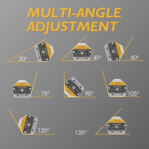 TOOLIOM Hexagon Welding Magnets Multi-Angle Strong Magnetic Welding Holder 55LB 4PCS Pull Force Holding Power Welding Accessories