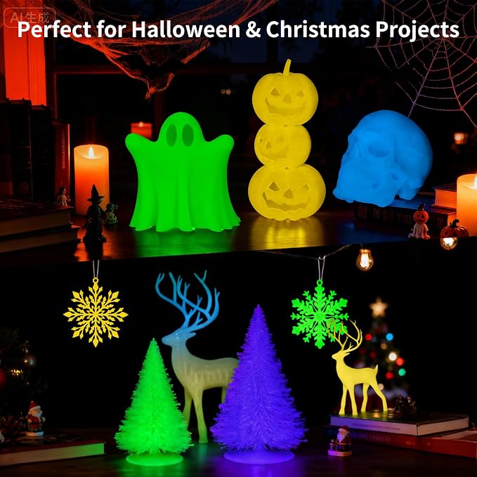 IEMAI Green Glow in The Dark PETG Filament 1.75mm 1KG, Luminous 3D Printer Filament Long-Lasting Glow & High-Brightness, Neat Wound and Easy Print, Accuracy +/-0.02mm