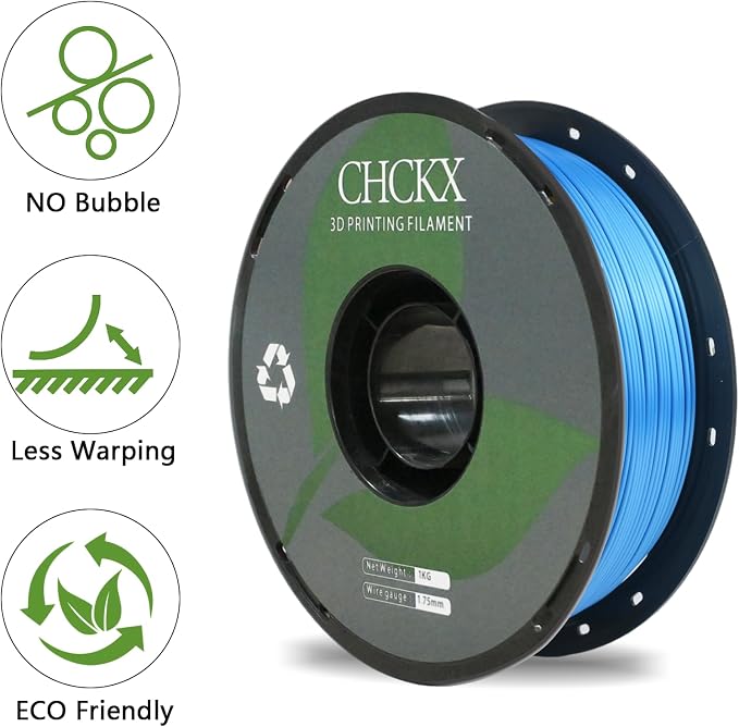 PLA 3D Printer Filament, Dimensional Accuracy +/- 0.02 mm, 1 kg Spool(2.2lbs), 1.75 mm，Sky Blue