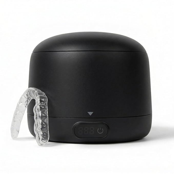 Chomper Labs: The Sonic Cleaner Pro - Ultrasonic Retainer Cleaner & UV – 45 kHz Removable Tank for Aligners, Night Guards, Mouth Guards, Dentures - 4 Cleaning Modes (Onyx Black)